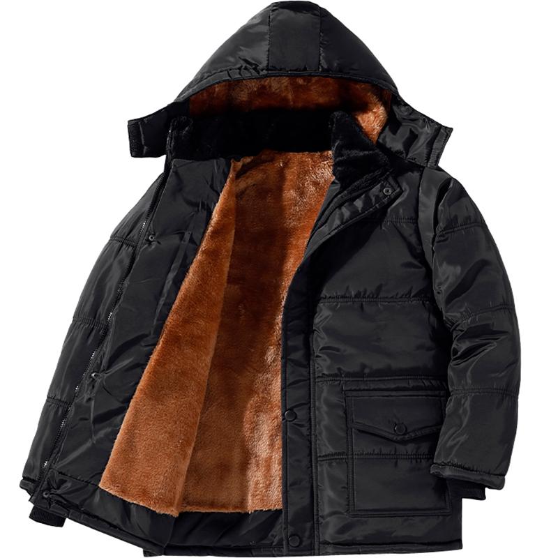 Winter New Cotton Jacket Men's Thickened Warm and Casual Anti Cold Imitation Lamb Fleece Hooded Work Jacket Men's Top