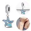 Starfish Shell Luminous Pendant Copper Colors Charm Beads Fit Original Charms Bracelet Beads For Women Jewelry Making Gifts