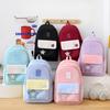 Three-Piece Backpack Set Color Contrast Schoolbag Girls Large Capacity Backpack for Primary and Secondary School Students
