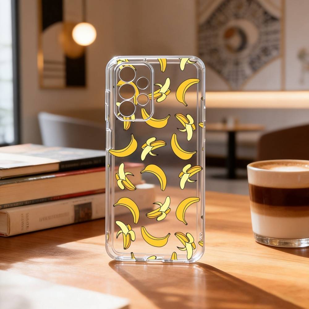 cute banana fruit pattern Phone Case For Samsung S25,S24,S21,S22,S23,S30,Ultra,S20,Plus,Fe Transparent Cover