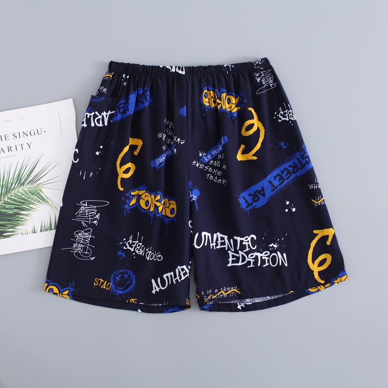 Summer Printed Ultra-thin Men's Shorts Beach Pants Home Pants Enlarged Casual Shorts Sleeping Pants