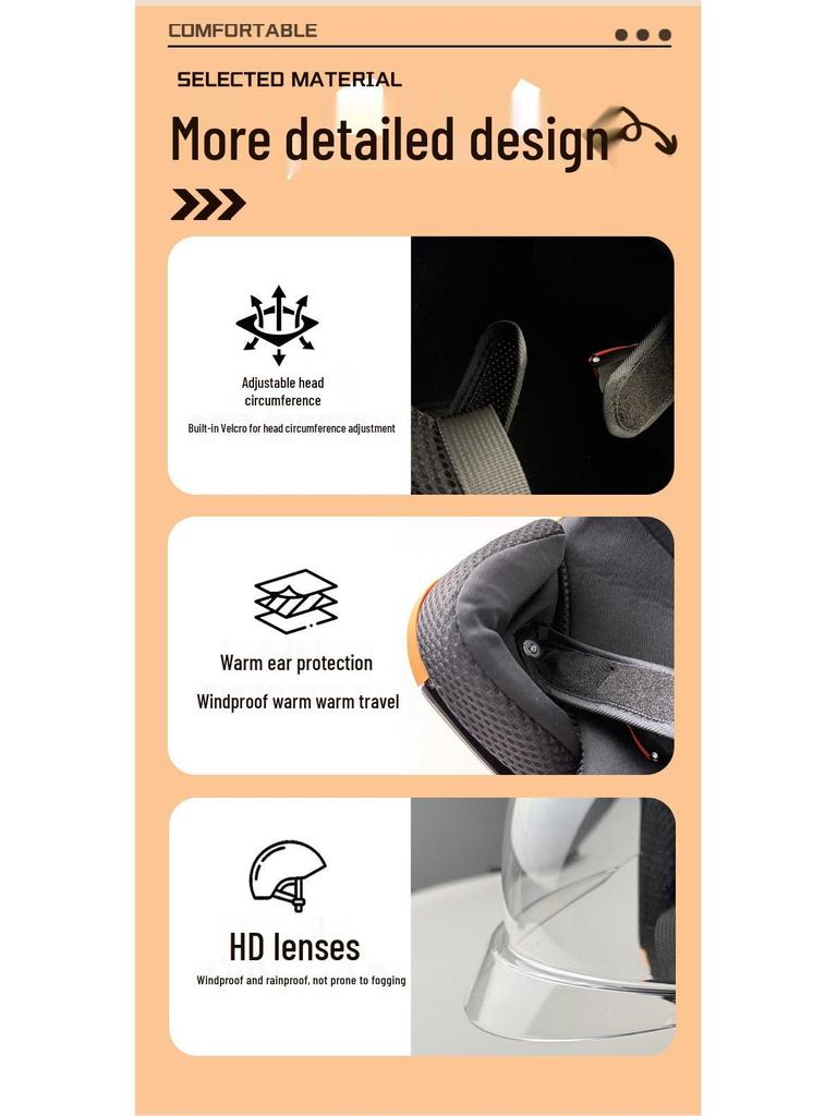 Certified Electric Vehicle Half Helmet for Men & Women, All-Season, Winter Protection, Motorcycle Helmet 11