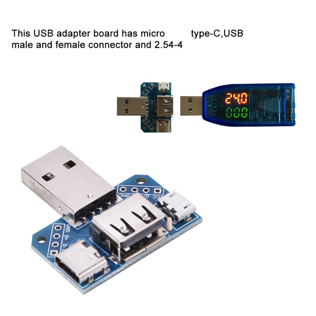 Adaptateur USB mâle vers femelle Type-C 4 broches 2,54 mm, 5 pièces