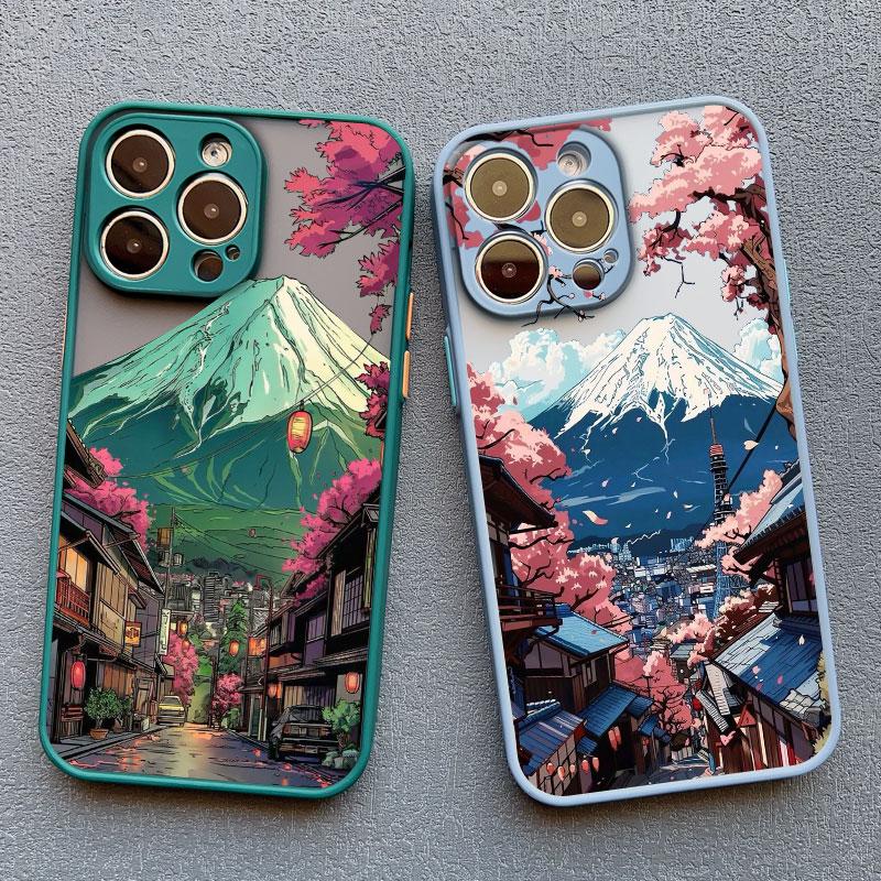New Mount Fuji Street View Phone Case For iPhone 16 15 14 Pro Max Plus 17 16 Pro Max 13 12 Mini 11 Pro Max XR XS X Cover Funda