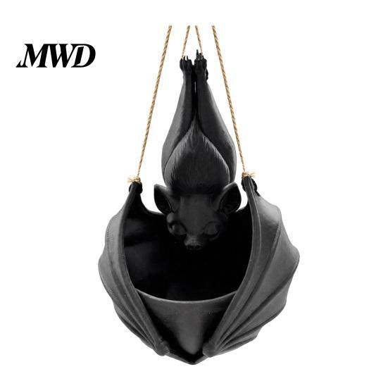Alternative Gardening Supplies Hanging Bat Plant Pot, Halloween Shaped Planter, 3D Printed Gothic Outdoor Decorations Flower Holder for Indoor