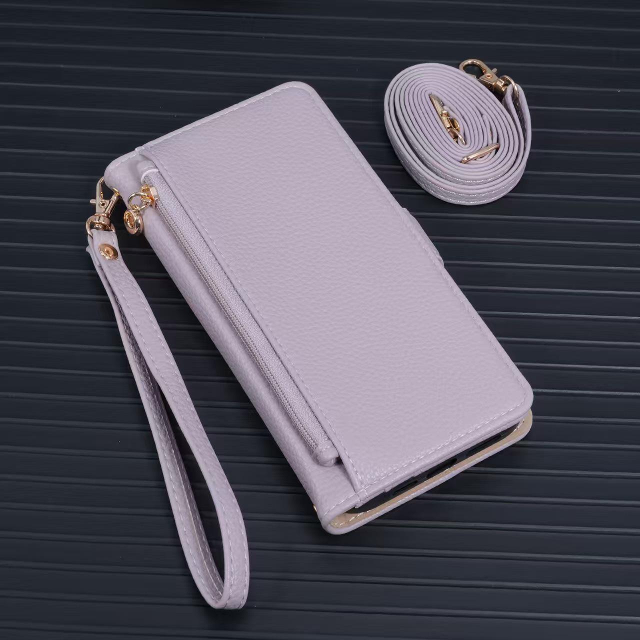 

Applicable for iPhone 16 Pro: Zipper Phone Case, Apple 17 Crossbody with Long/Short Lanyard, Makeup Mirror Flip Leather Case for iPhone 13. iPhone 12 светло-фиолетовый