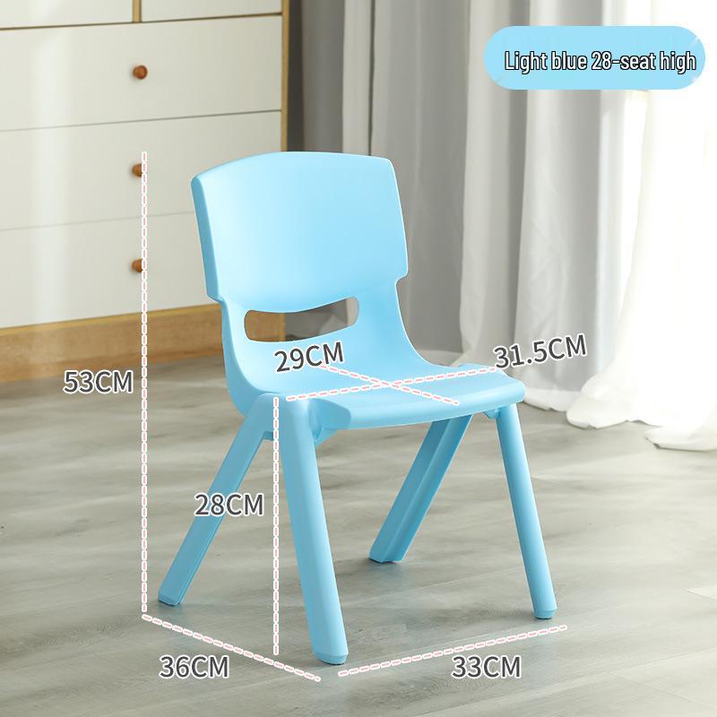 Kinder Kunststoff Rückenlehnen Stuhl und Tisch Set - Kindergarten Lernstuhl, Verdickter Kleiner Hocker für Kinder