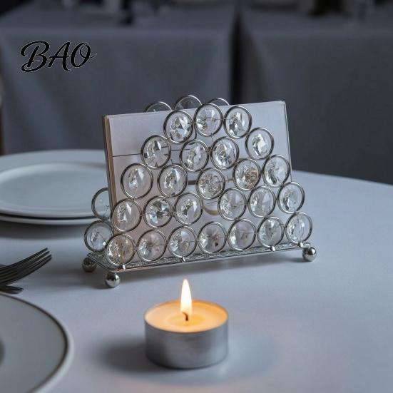 Countertop Paper Towel Holder Crystal Napkin Holder, Stable Vertical Storage Stand, with Anti-Slip European Style Feet, Durable Rust-Proof Tissue