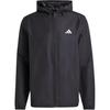 Gym+ Hooded Logo Print Zip-Up Long Sleeve Jacket Men Outerwear Black IN5838
