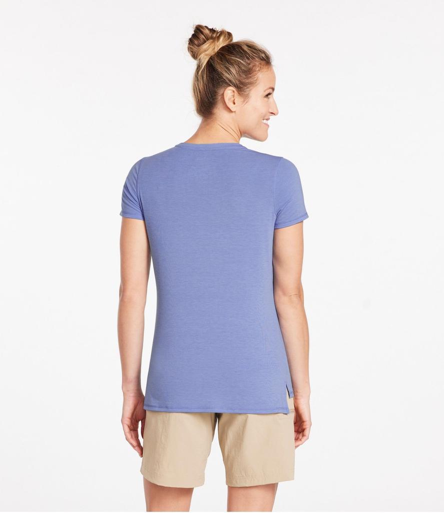 LL Bean Everyday Sunsmart Short US Size Nautical Navy 1000216669 Women's Tee, Sleeve, Fit, Regular, M, Blue,