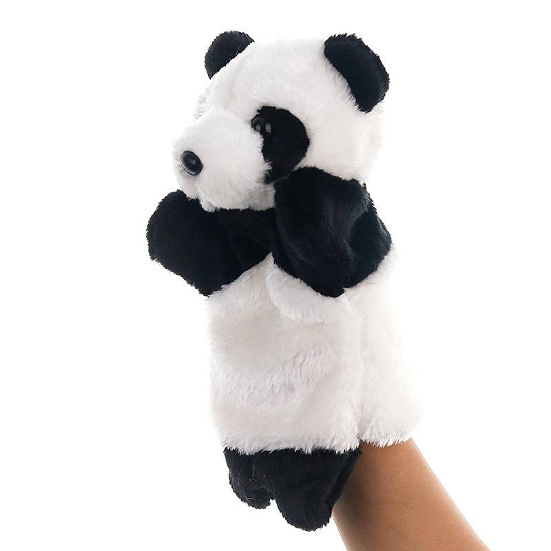 25cm Panda Plush Hand Puppet Animal Stuffed Doll Soft Glove Cartoon Role Play Bedtime Story Telling Kid Children Learning Muppet