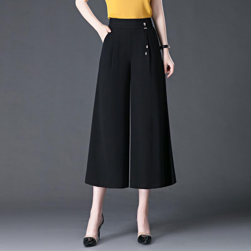 

Женские летние кюлоты с высокой талией и широкими штанинами - Легкие, прохладные и повседневные Size 28 (L), Waist 2 1