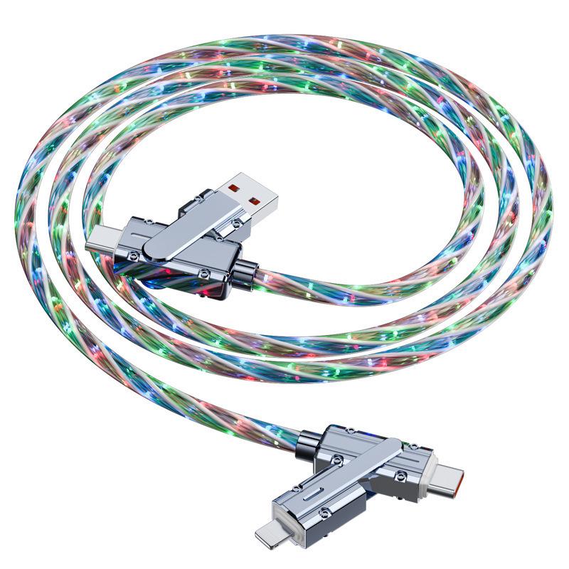 

Starry Sky 4-in-1 Car Luminous Data Cable for Android, Apple, Huawei: Super Fast Charging