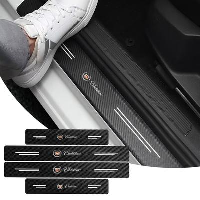 4 STUKS Auto Deurplaat Koolstofvezel Drempelbeschermer Sticker Decals voor Seville XT4 CT4 CT5 SLR CTS DTS ATS Escalade