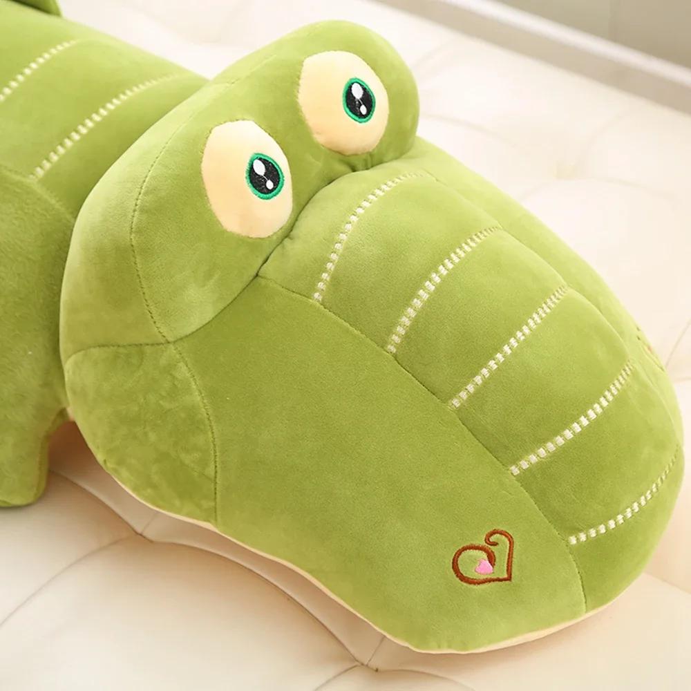 40CM Super Soft Crocodile Hair Stuffed Velvet Toy Green Pillow Full Doll  Jungle Giant Alligator Kids Anime Birthday Gift
