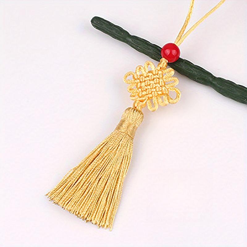 DIY Handgeknüpfter chinesischer Knoten, kleiner chinesischer Knoten Lesezeichen, Quastenanhänger, Taschenanhänger, Handyanhänger, Schreibwarenanhänger, Lesezeichenanhänger