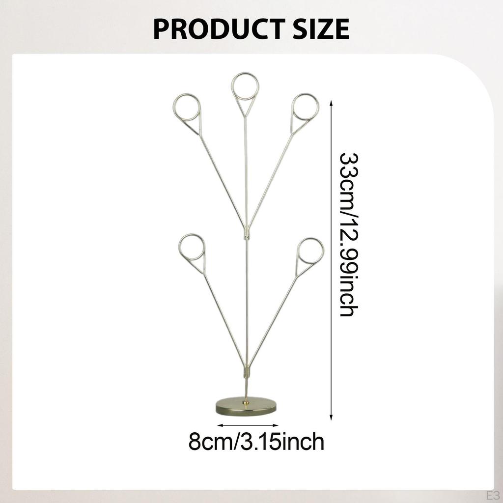 5 Branch Family Tree Picture Frame Holder Clips Desk Card Display Stand