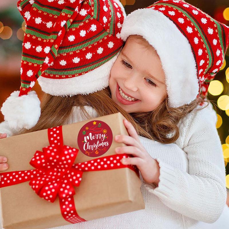 500pcs/roll Merry Christmas Label Stickers Cartoon Santa Claus Xmas Tree DIY Gift Box Baking Package Sticker New Year Decor