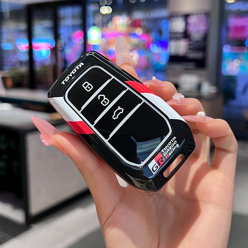 ABS Car Key Fob Case Cover Keychain 2 3 Button For Toyota Prius Camry Corolla C-HR CHR RAV4 Prado Crown 2020 Avalon