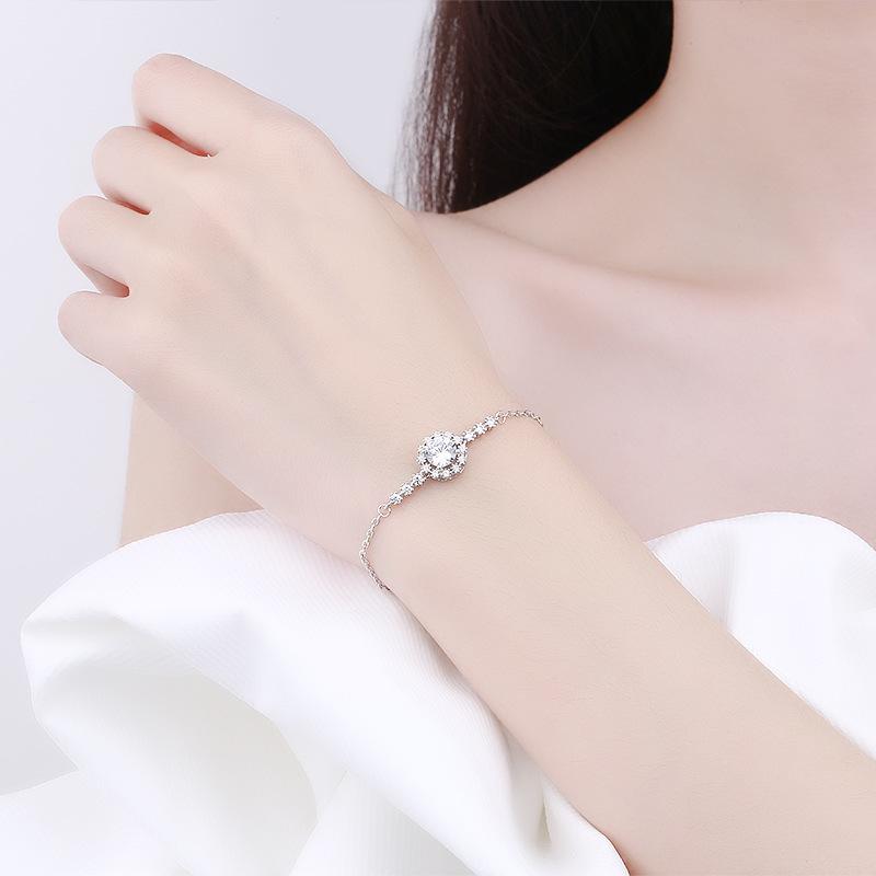 Simulated Moissanite & Zirconia Star Bracelet - Valentine's Jewelry Gift