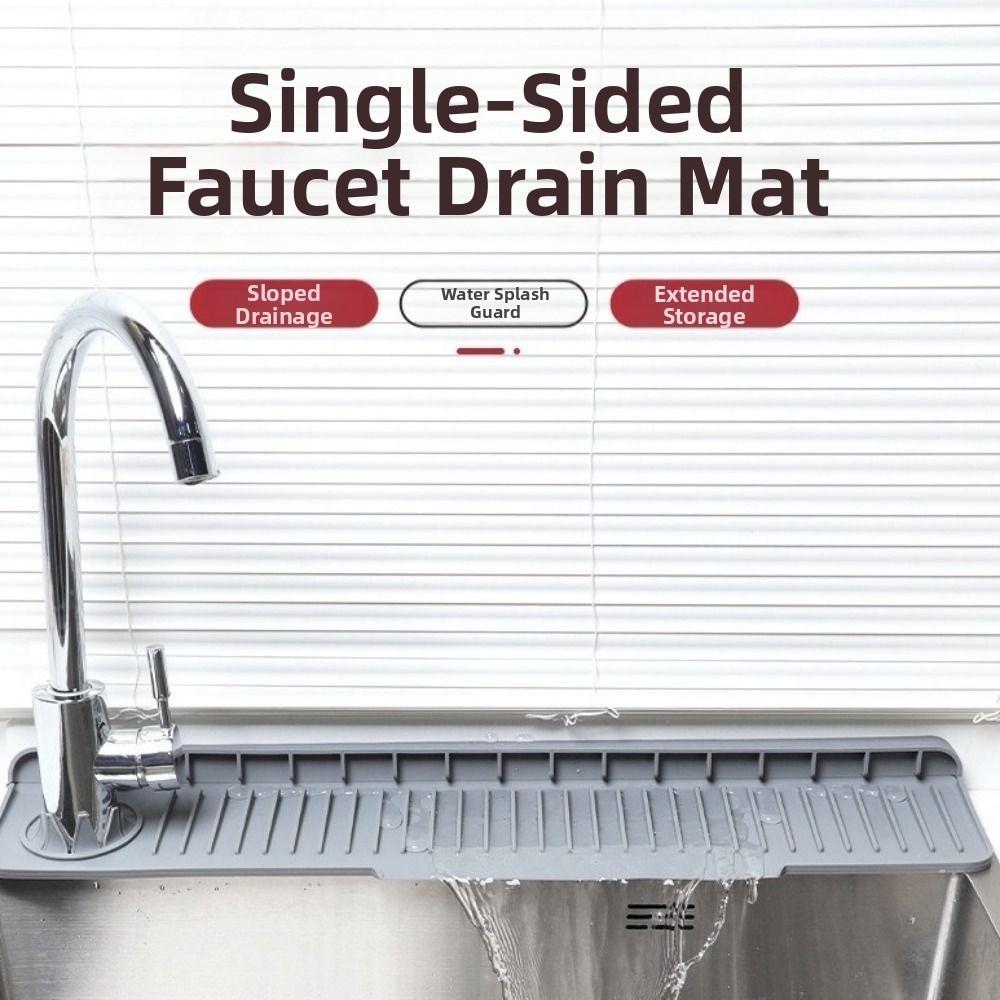 Anti-Slip Sink Splash Pad Unilateral Side Hole Kitchen Sink Draining Pad Countertop Use