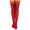 Damen Glänzende Spitze Besatz Oberschenkelhohe Socken Anti-Rutsch Silikon Strümpfe