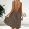 2026 Women's Backless Sling Overcoat Loose Home Dress