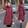 Thickened cotton-padded clothes for women's long winter over the knee, waist and thin cotton clothes for women's new fashion temperament cotton-padd