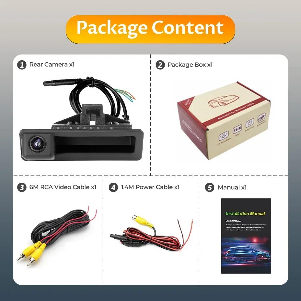 Vehicle HD AHD 1080P Fisheye Lens Car Reverse Backup Trunk Handle Camera For BMW 3 Series 5 Series X5 X6 E60 E70 E82 E90