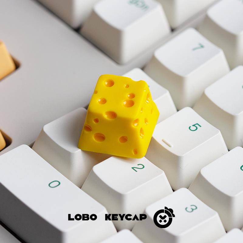 Cartoon Cheese Modeling  Keycap Resin Material Mechanical Keyboard Cute Decoration Esc Creative Design Custom Gifts