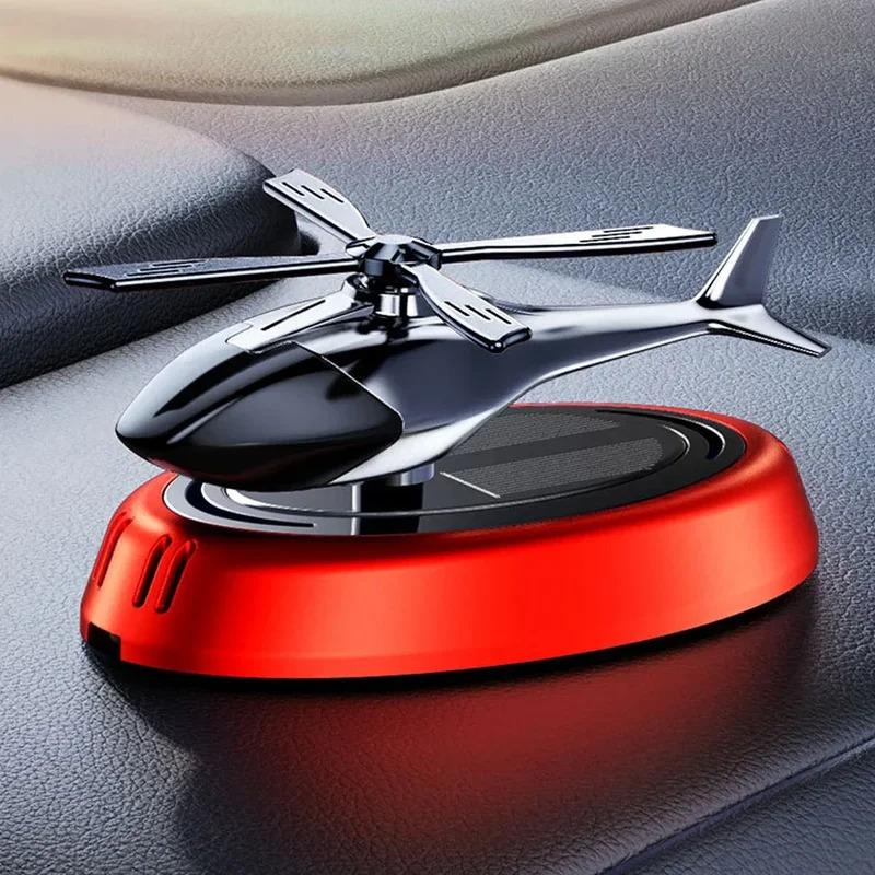 Solar Car Fragrance Helicopter Car Air Freshener Ornaments Decor Interior Decoration Solar Rotating Aroma Diffuser for Office