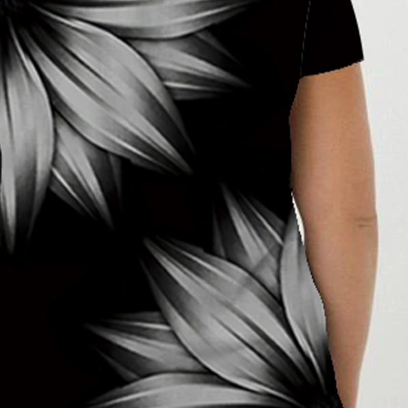 

Летняя повседневная женская футболка с коротким рукавом большого размера с цветочным принтом