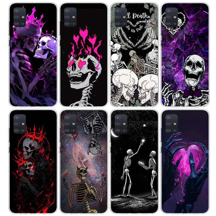 Anatomy Skeleton Heart Lovey Kiss Phone Case For Samsung Galaxy A52 A51 A50S A32 A22 A12 A02S A72 A71 A31 A70 A30S Note 20 Ultra