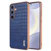 For Samsung Galaxy S24 Case Electroplating Crocodile Texture PU+TPU Anti-Drop Phone Cover