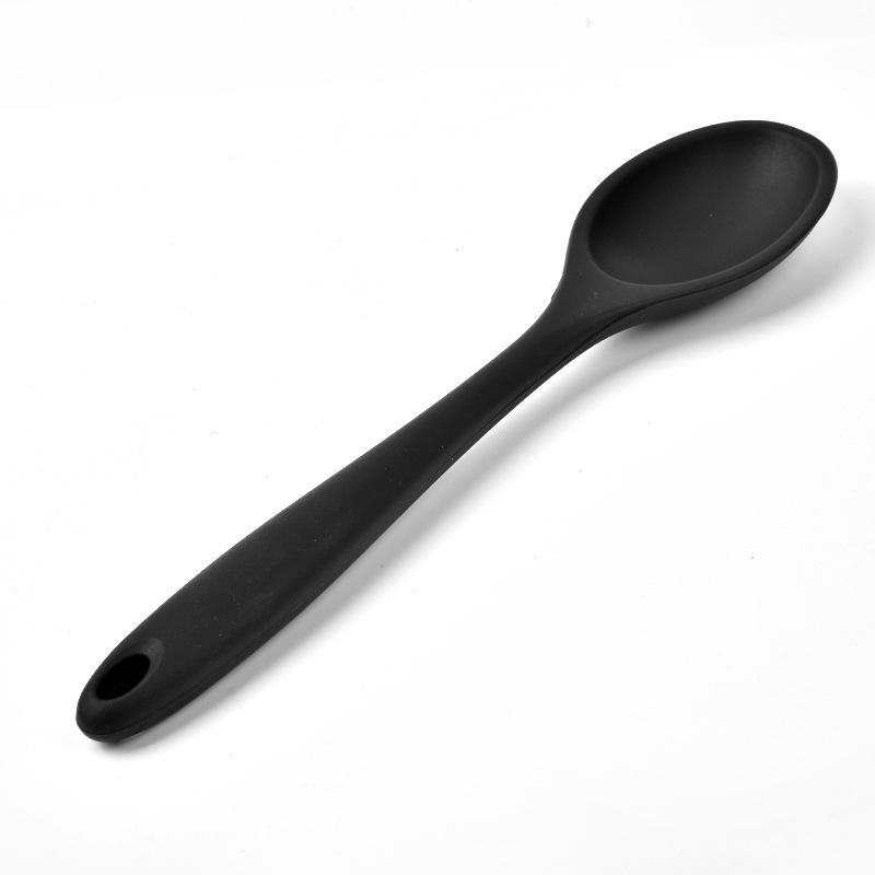 

10-дюймовый силиконовый половник, бытовая ложка для супа, риса, кухонный ручной инструмент для готовки, черный, красный, домашний гаджет, утварь, пластиковая ложка чёрный