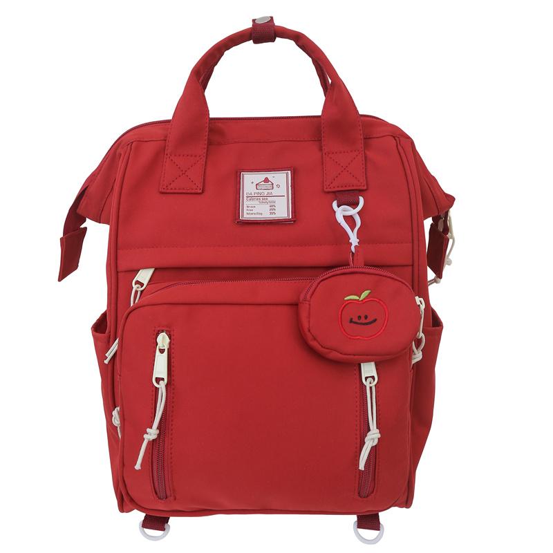 Solid Color Student School Bag Girls Backpack Student Travel Backpack