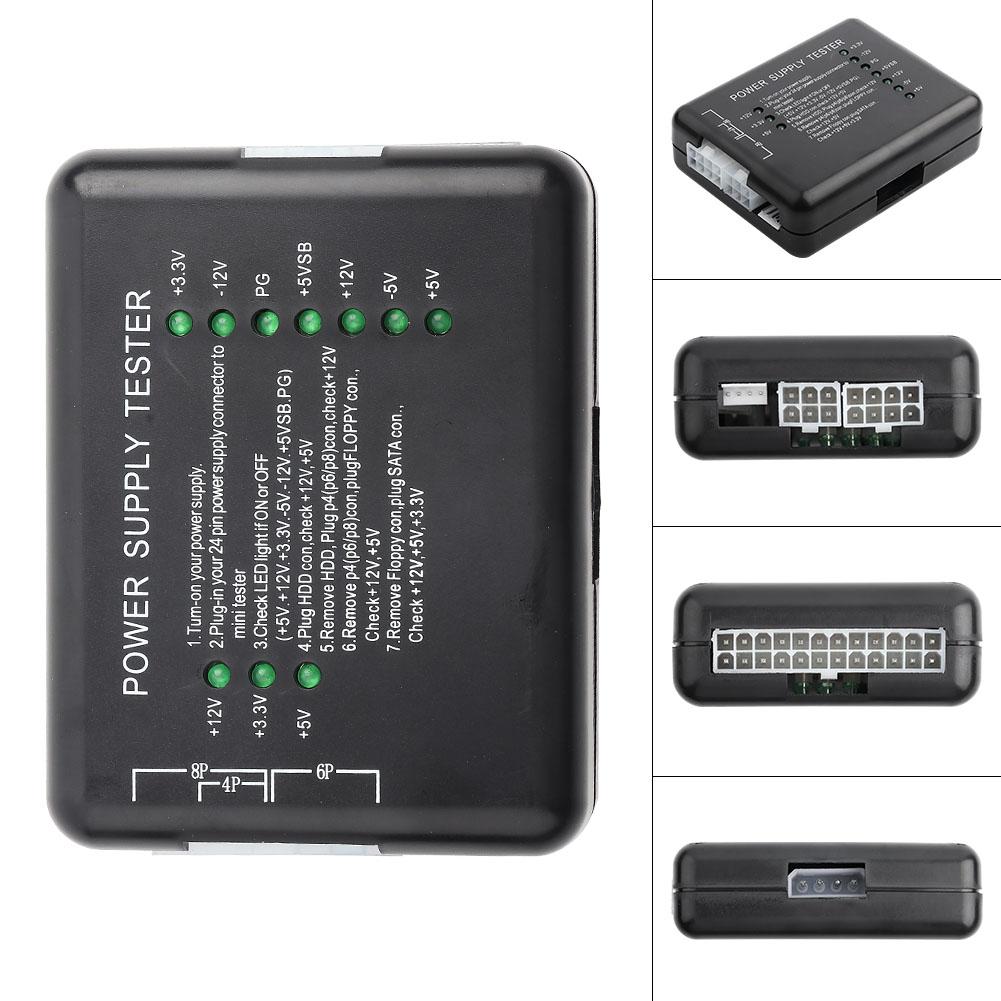 Power Supply Tester Checker 2024 Pin HDD SATA FLOPPY for Computer