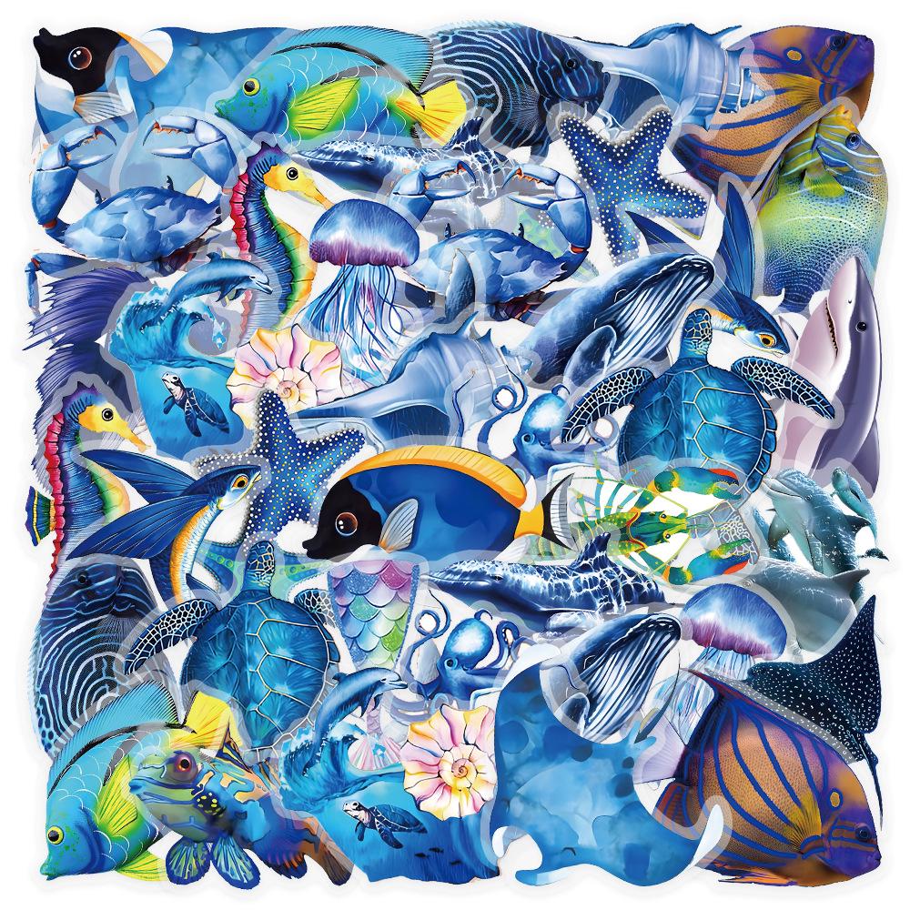 50 Sheets Waterproof Transparent PET Watercolor Stickers for DIY Graffiti and Decoration