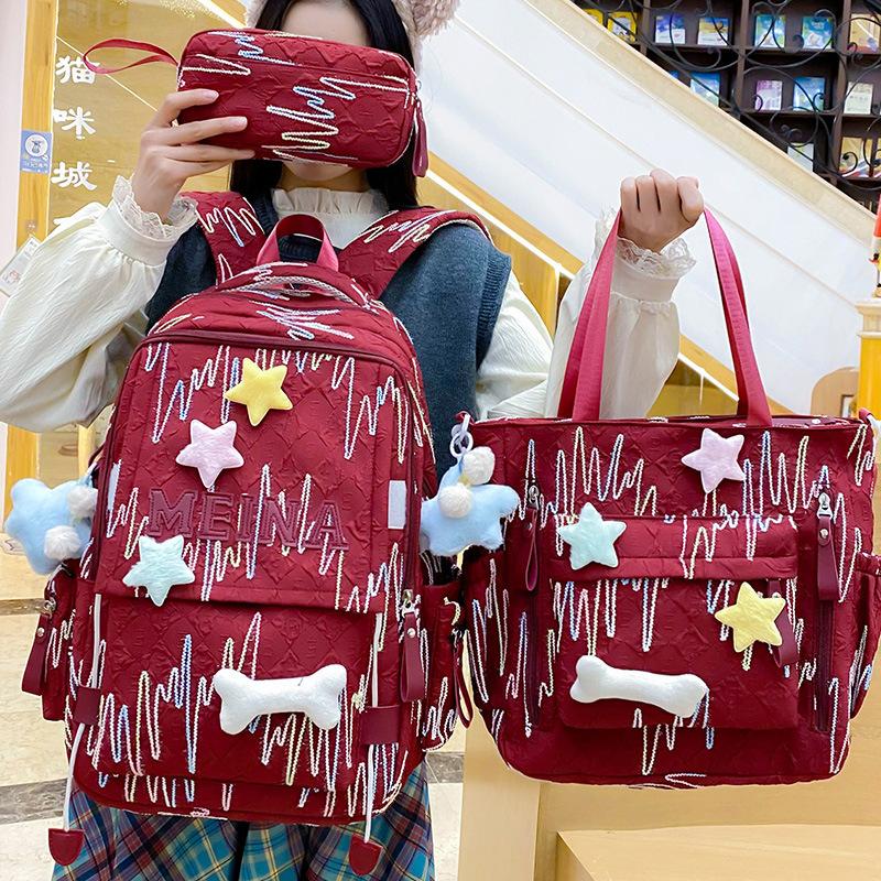 Children's schoolbag, primary school students, girls, junior high school students, two-piece set, high-value backpack, fashionable backpack.