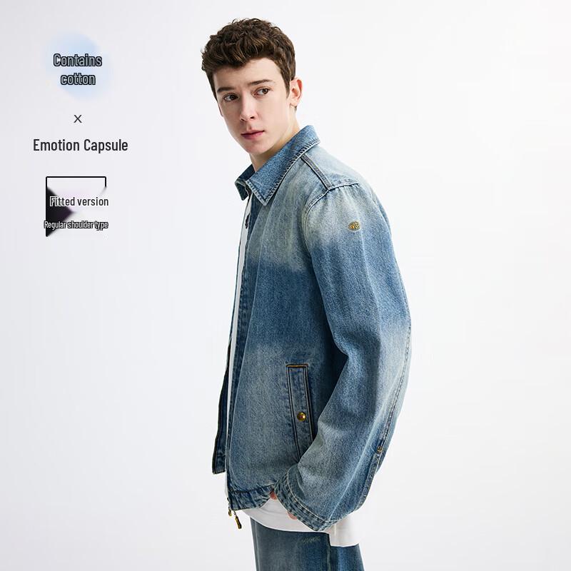 NVG·YOUNG Men's Retro Denim Lapel Jacket