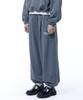 PRINOAR Statement String Single-Pleat Wide Pants - Blue-Gray