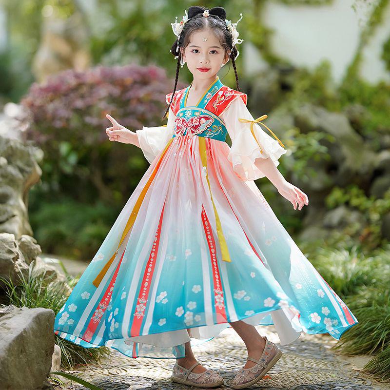 2026 New Hanfu Style Princess Dress: Ancient Chinese Fairy-Inspired Birthday Outfit for Girls