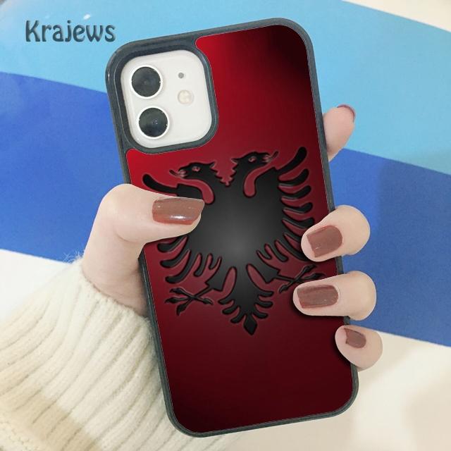 Krajews Albania Flag Eagle Soft Phone Case Cover For iPhone 17 Air 16 15 14 Plus 11 12 13 Pro Max Coque Shell Fundas