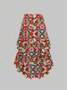 Women's Summer New Sweet Fresh High Waist Patchwork Slimming Pleated Skirt