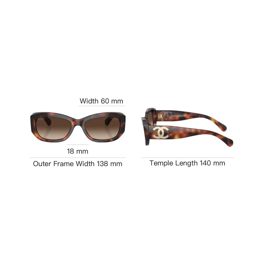 Chanel Logo Frame Irregular Shape Sunglasses Women sunglasses Brown CH5493A-1295/S9