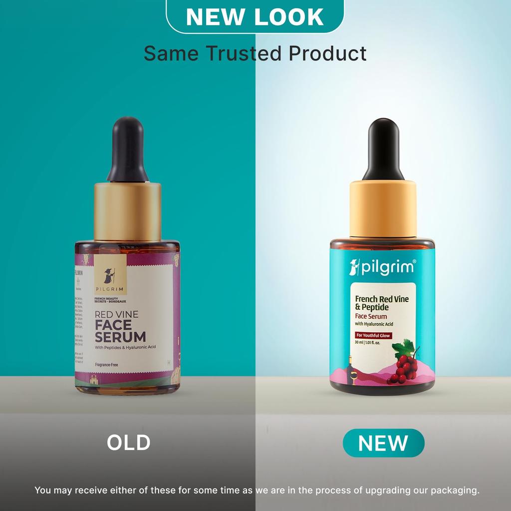 Pilgrim Roter Weinreben Gesichts-Serum mit Hyaluronsäure und Peptiden für hydratisierte, fest aussehende Haut 30 ml täglich