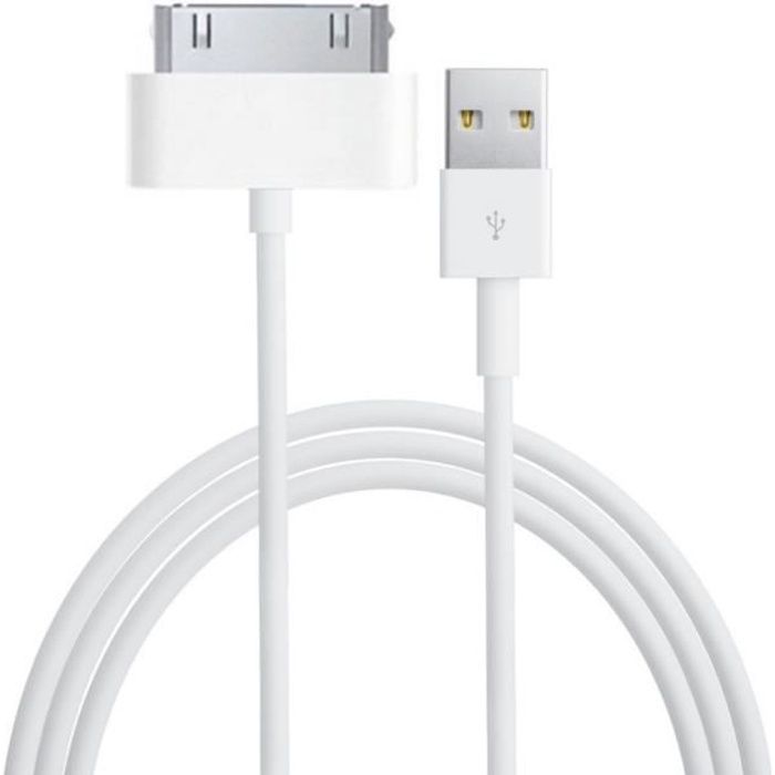 USB Cable [Compatible iPhone 4 - 4S - 3G - 3GS] Charger White 1 Meter [Phonillico®]