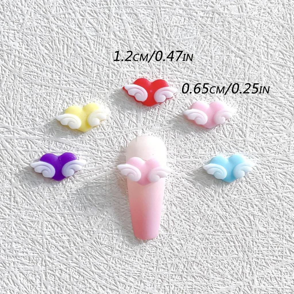 20 Pcs Luminous Angel Wing Nail Art Charm- 3D Resin Decorative Accessories For DIY Nail Design And Decoration
