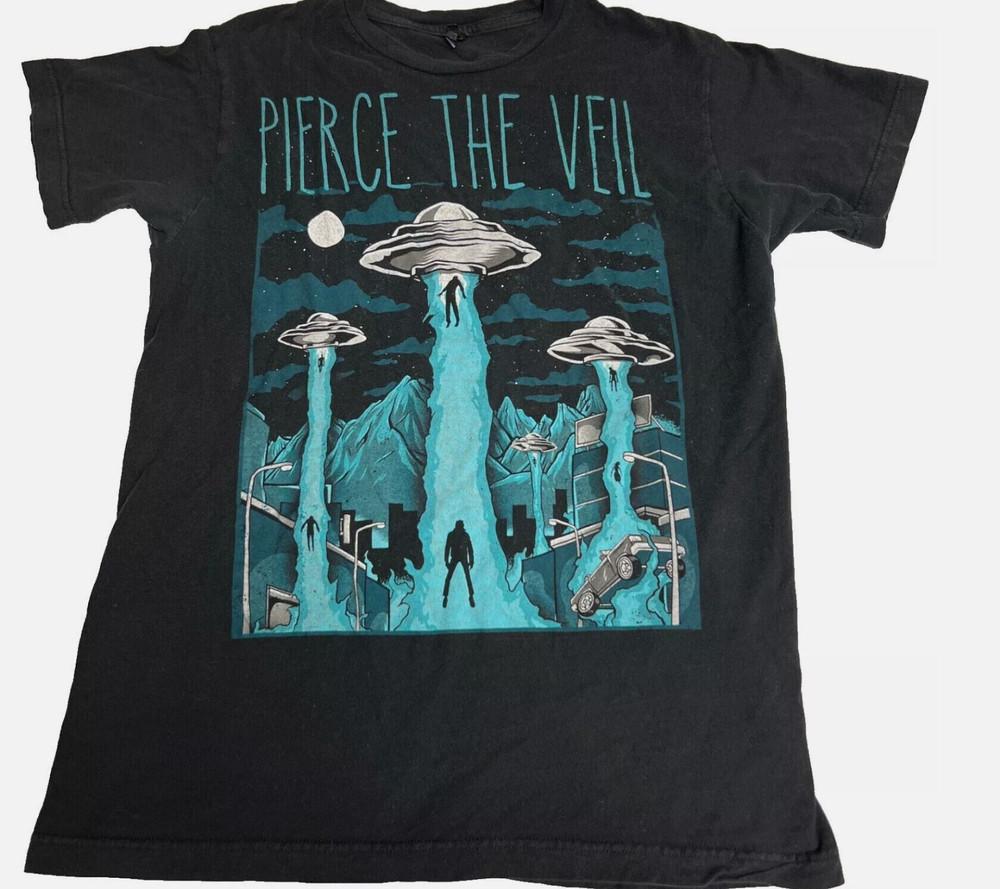 Pierce The Veil Band Shirt Ufo Abduction T-Shirt Cotton Unisex Tee S-5Xl