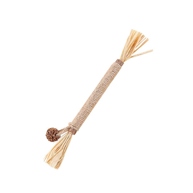 Wood Tianliao Feather Gall Fruit Raffia Grass Toy Cat Teething Stick Cat Gnawing Toy Cat Teasing Stick Cat Teasing Toy